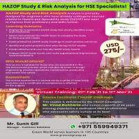 OneTime Offer On HAZOP Study  Risk Analysis For HSE Specialists
